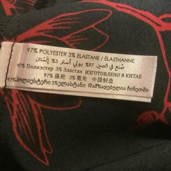 LA VIE EN ROSE BLACK WITH RED FLORAL PRINT/ COWL NECK/ MAXI SLIP DRESS/ Size XL - Picture 10 of 10